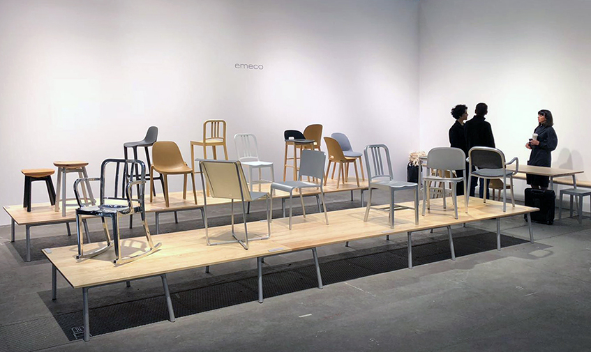 alt="Emeco stand - Stockholm furniture fair light - Design week"