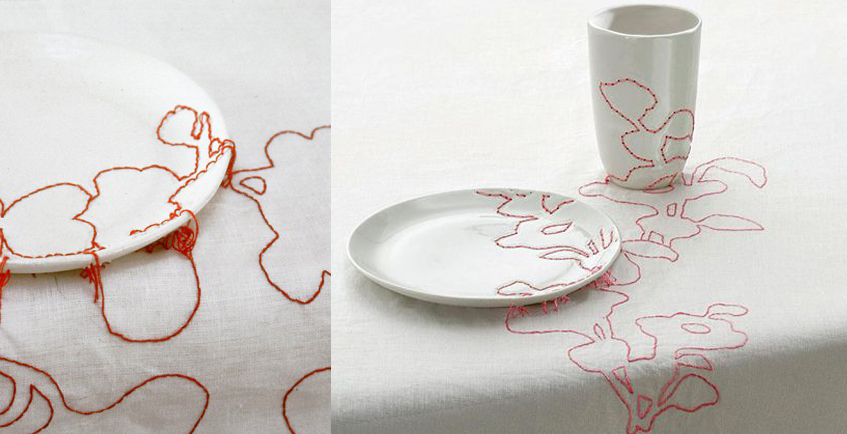 alt="Craft and design - Hella Jongerius - Embroided ceramic"