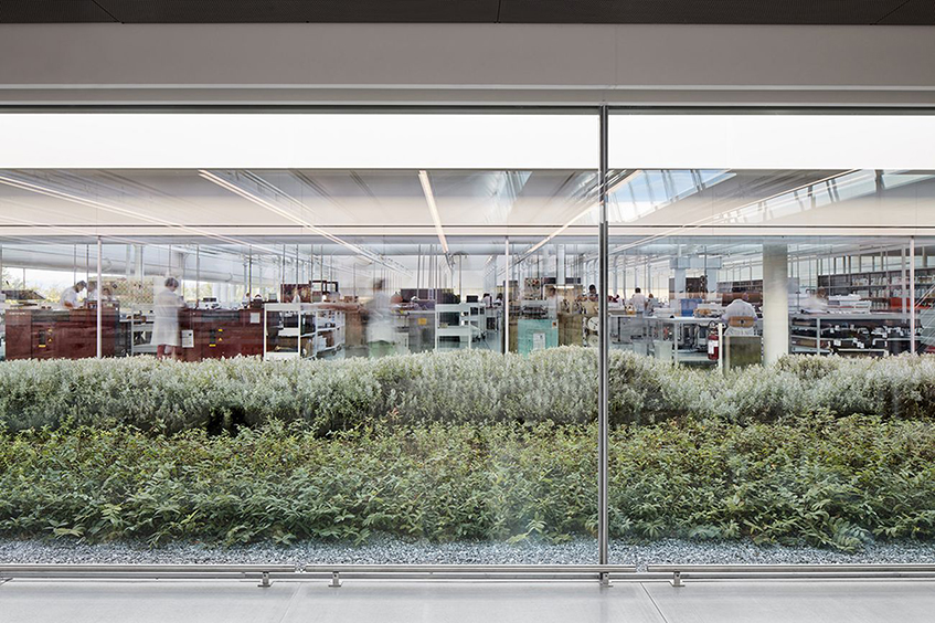 alt="Design uffici - Sede Prada - Vista interna"