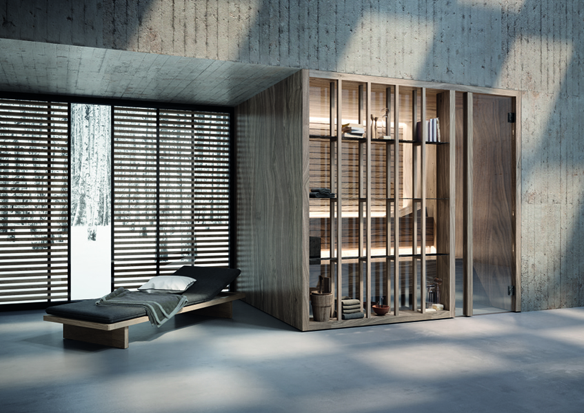 alt="Librerie - Effegibi - Sauna Yoku Zup - design Marco Williams Fagioli"