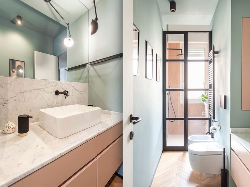 alt: "materialiedesign-porte-pareti-ferro-e-vetro-bagno-parete-doccia-MOV-studio"