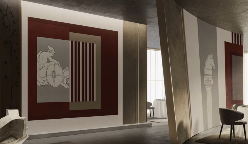 alt: "Materialiedesign-wallcovering-nuova-collezione-salone-2024-arcadia-neoclassico-TRIGARIUM GLAMORA"