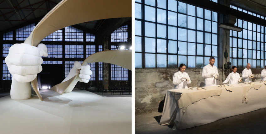 alt: "materialiedesign-sfilate-migliori-scenografie-milano-settembre-2024-tods-intelligenza-artigianale"