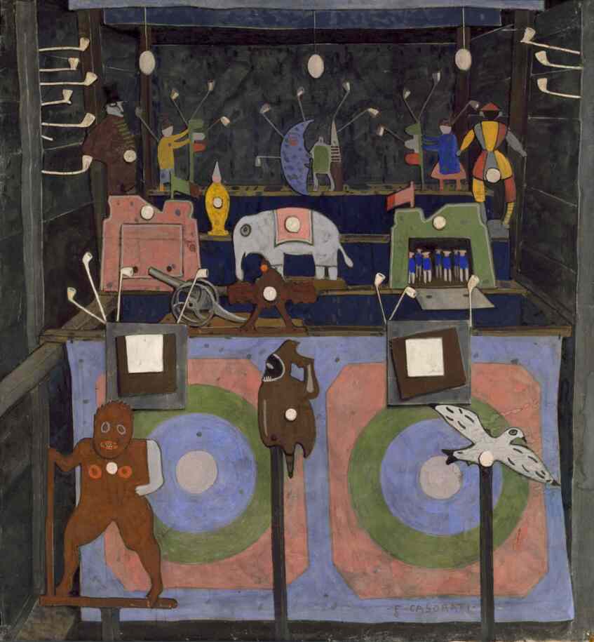 alt "materialiedesign-casorati-mostra-palazzo-reale-milano-Felice-Casorati_Tiro-al-bersaglio_ph.Pino-DellAquila"