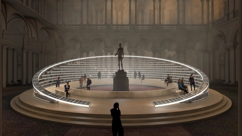 alt: "materialiedesign-Design-week-2025-es-devlin-library-of-light-salone-del-mobile-2025-pinacoteca-brera"